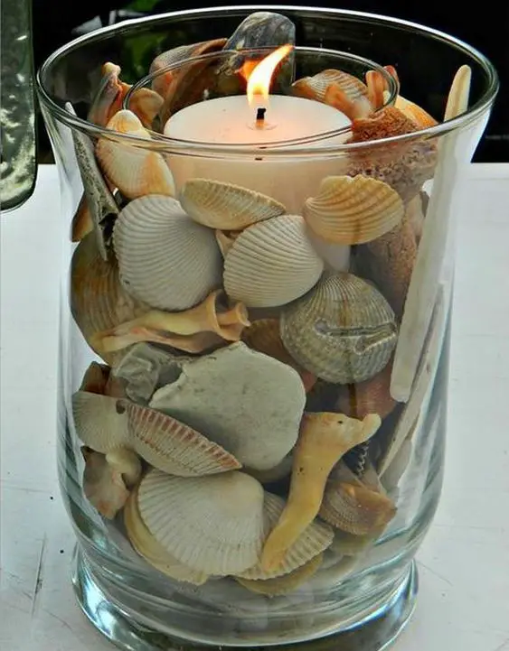 Seashell & Glass Candle