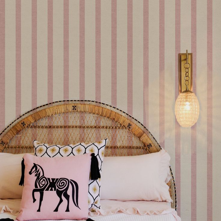 Try Pink Textured Pinstripe Walls