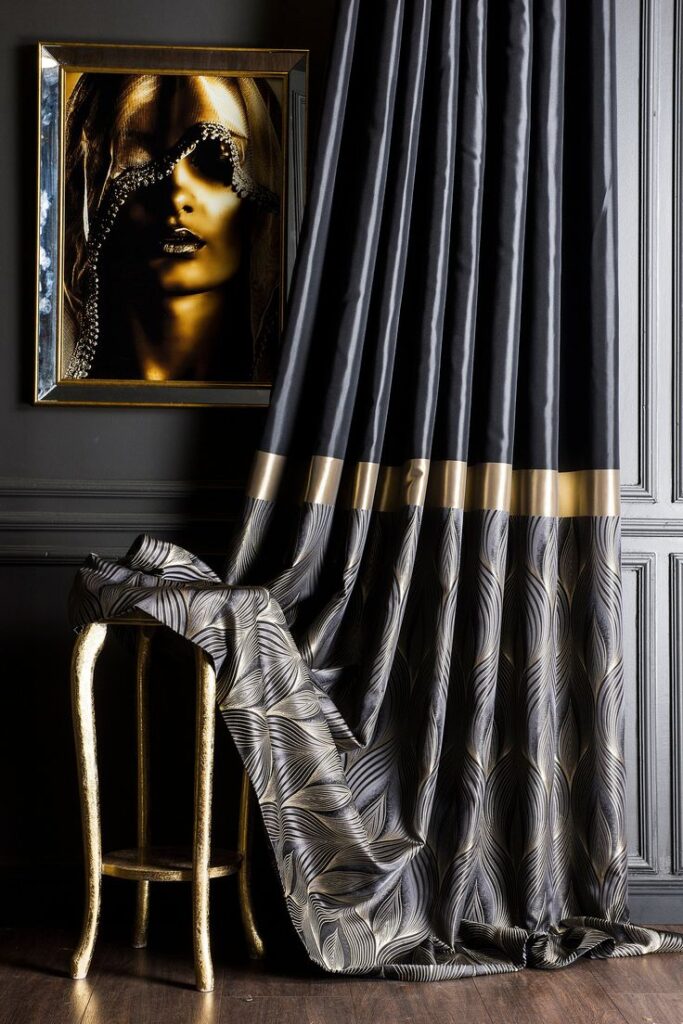 Gold and Black Curtains